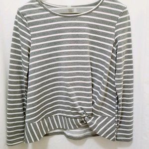 Silverwear Gray & White Stripe Top